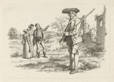 Hunter and a Group by Ruins (series title: Study Prints / Etudes gravées) by Jacob Ernst Marcus