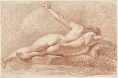 Reclining Male Nude, Seen from the Back by Jacob Ernst Marcus