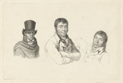 Portraits of Jan Kamphuysen, Dirk Versteegh, and Hendrik de Flines by Jacob Ernst Marcus