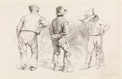 Study Sheet with Three Standing Figures (series title: Study Prints / Etudes gravées) by Jacob Ernst Marcus