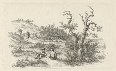 Draftsmen in a Dune Landscape by Jacob Ernst Marcus