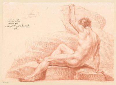 Seated Male Nude, Side View (1st Prize 1798) by Jacob Ernst Marcus