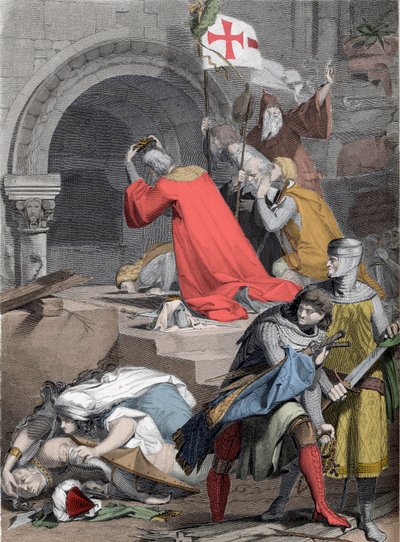 Godfrey of Bouillon at the Holy Sepulchre by Deininger by Jacob Friedrich Deininger