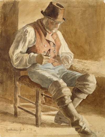 Fisherman Mending a Net, 1834 by Jacob Gensler