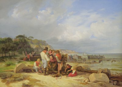 Fishermen in Probstei, 1835 by Jacob Gensler