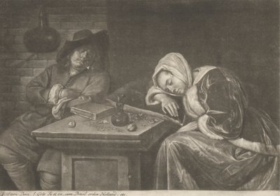 Man and His Wife Sleeping at Table by Jacob Gole