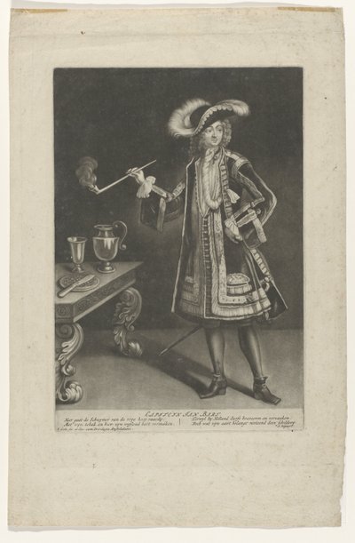 Portrait of Captain Jan Bart, Standing with Pipe by Jacob Gole