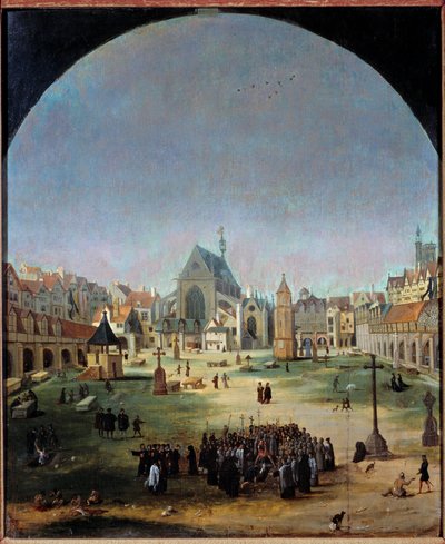 The Cemetery of the Innocents and Its Mass Grave Under the Reign of Francois I by Jacob Grimmer