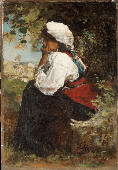 A Roman Girl by Jacob Henricus or Hendricus Maris