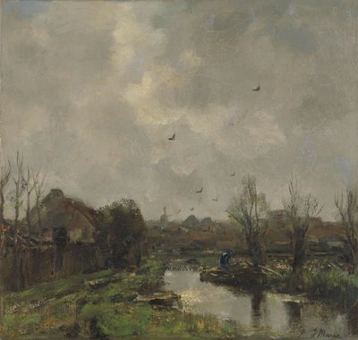 Landscape in the Area of The Hague by Jacob Henricus or Hendricus Maris