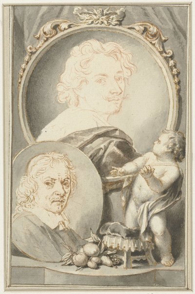 Portraits of Anton van Dyck and Jacob de Bray by Jacob Houbraken