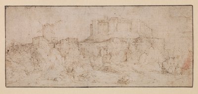Landscape with a castle on a rock by Jacob I (attr.to) Savery