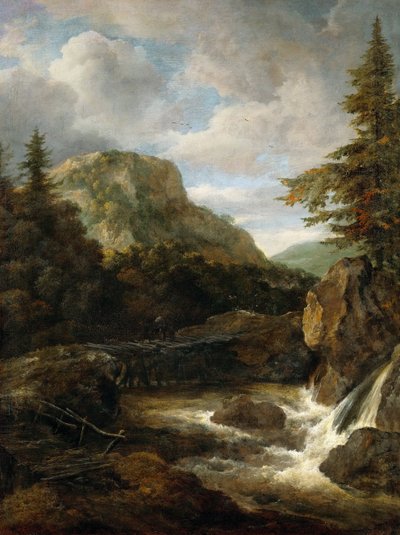 Mountain Landscape with Waterfall by Jacob van Ruisdael