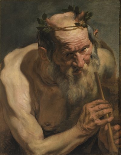 Old Satyr Holding a Flute by Jacob Jordaens