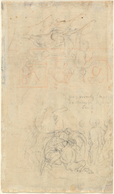 Sheet of Studies with the Drunken Pan and Nymphs (verso) by Jacob Jordaens