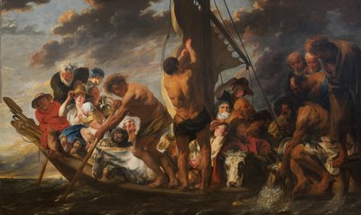 The Apostle Peter Finding the Tribute Money in the Mouth of the Fish. Also Called "The Ferry Boat to Antwerp" by Jacob Jordaens
