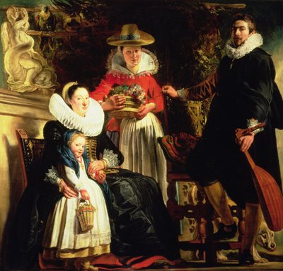 The Artist and His Family in a Garden by Jacob Jordaens