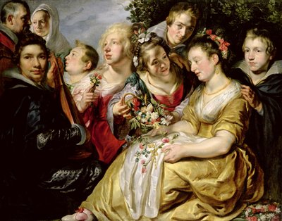 The Artist with the Family of his Father-in-Law Adam Van Noort by Jacob Jordaens