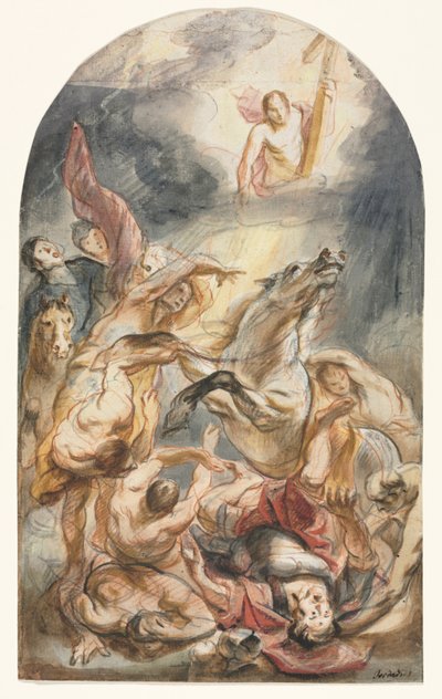 The Conversion of Saul with Christ and the Cross by Jacob Jordaens