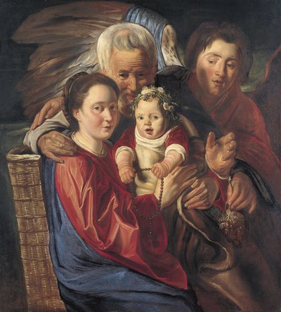 The Holy Family with an Angel by Jacob Jordaens