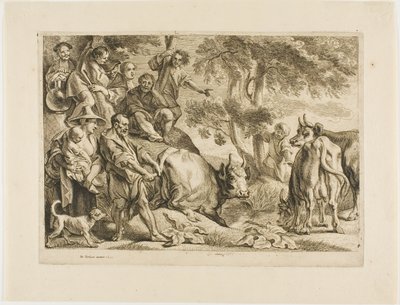 The Master Pulls the Cow Out of the Ditch by its Tail by Jacob Jordaens