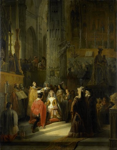 The Wedding of Jacoba of Bavaria, Countess of Holland, and Jan IV, Duke of Brabant, 10 March 1418 by Jacob Joseph Eeckhout