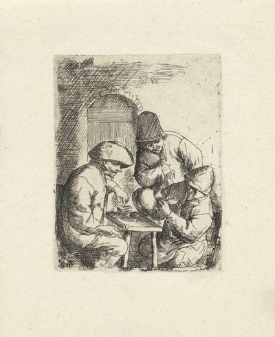 Three Men and an Empty Jug (Copies after Adriaan van Ostade) by Jacob Laurensz. van der Vinne