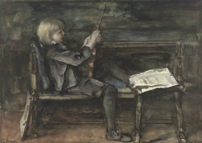 Portrait of Willem Matthijs Maris, with Violin by Jacob Maris