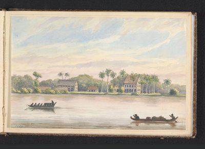 View of Coffee Plantation Frederiksdorp on the Commewijne River by Jacob Marius Adriaan Martini van Geffen