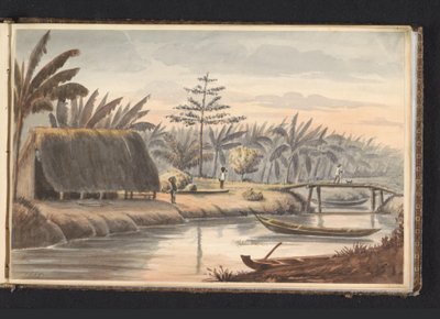 Plantation Visserszorg with Banana Field by Jacob Marius Adriaan Martini van Geffen