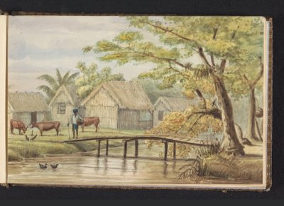 Slave Houses on the Coffee Plantation Sorgvliet by Jacob Marius Adriaan Martini van Geffen