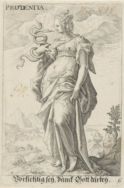 Prudence by Jacob Matham (attributed to)