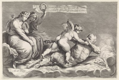 Amor Overcomes Pan (Omnia Vincit Amor) by Jacob Matham