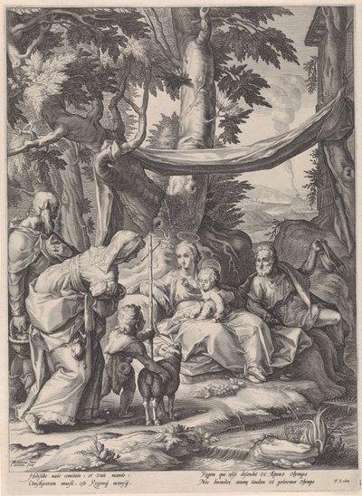 Holy Family with Elizabeth, Zacharias and the Child John the Baptist by Jacob Matham