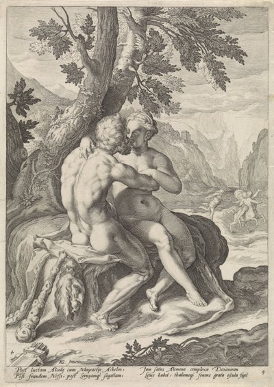 Hercules and Deianira (Loves of the Gods) by Jacob Matham