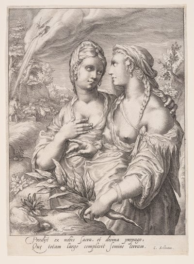 Lea and Rachel, from The Wives of the Patriarchs by Jacob Matham