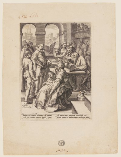 The Prodigal Son Receiving his Inheritance, from The History of the Prodigal Son by Jacob Matham