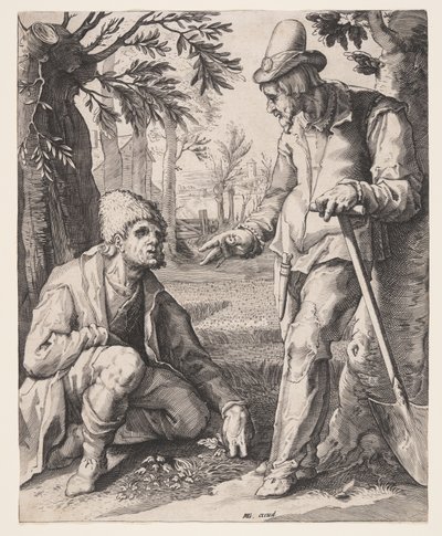 Two Peasants by Jacob Matham