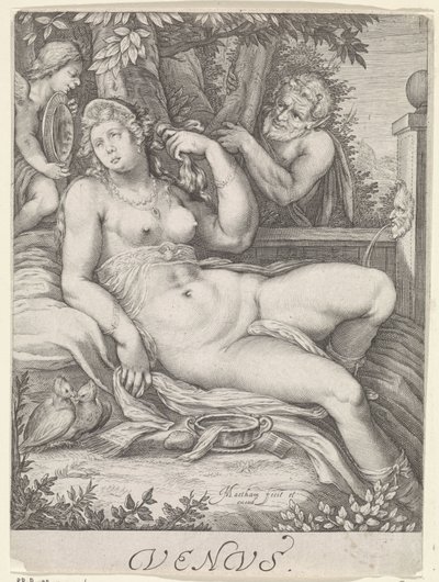 Venus Spied on by a Satyr (Venus) by Jacob Matham