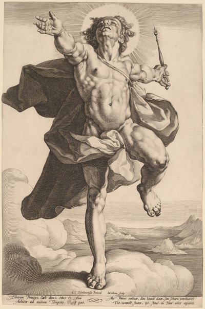 Apollo as Sol by Jacob Matham, after Cornelis Cornelisz van Haarlem