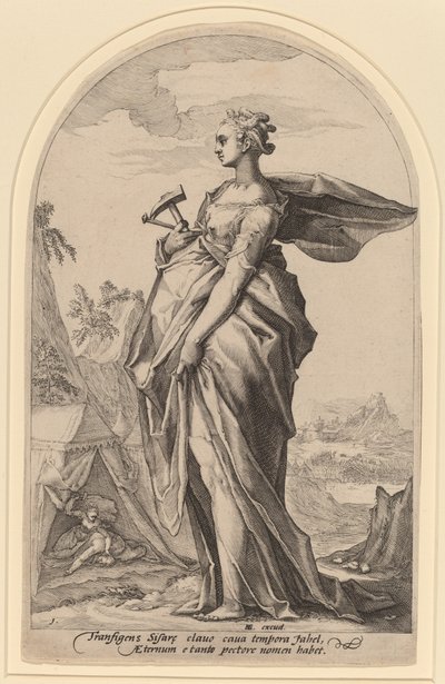 Jael and Sisera by Jacob Matham after Hendrik Goltzius