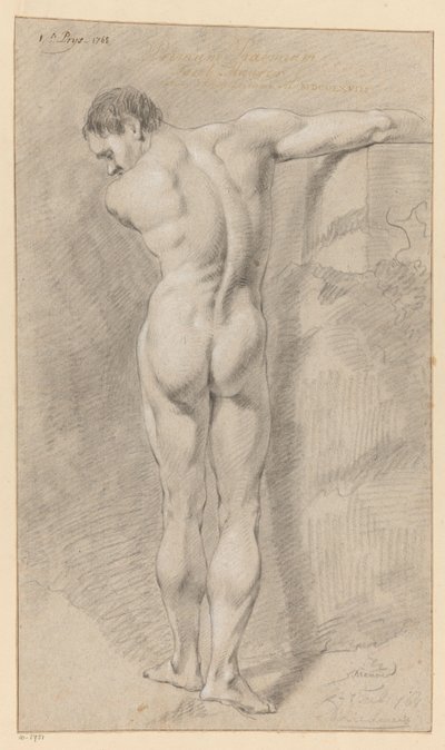 Standing Male Nude, Seen from the Back (1st Prize 1768) by Jacob Maurer