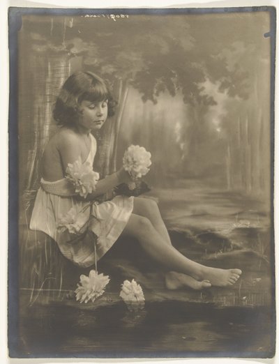 Portrait of a Girl Barefoot with a Bouquet of Flowers in Hand by Jacob Merkelbach