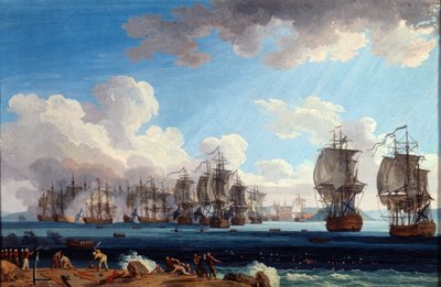 The Naval Battle of Chesma on 5 July 1770, 18th century by Jacob Philip Hackert