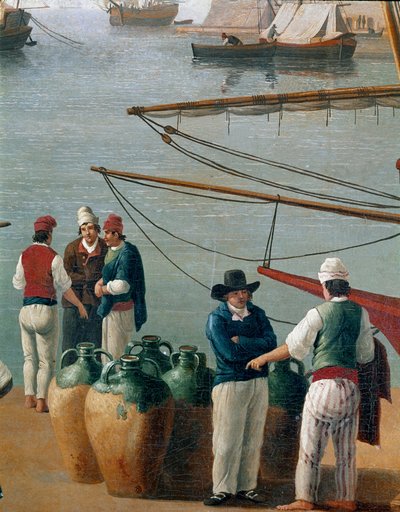 Fishermen and Olive Oil Dealer in Naples, Italy by Jacob Philippe Hackert