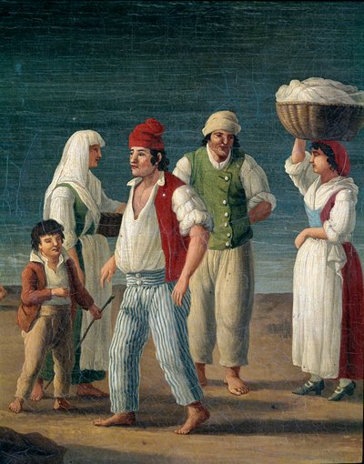 Fishermen and peasant women from Barletta, Italy (detail) by Jacob Philippe Hackert