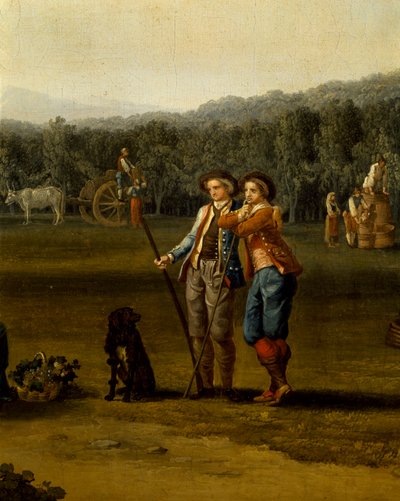 Harvest in Carditello, detail by Jacob Philippe Hackert