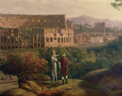 Johann Wolfgang von Goethe visiting the Colosseum in Rome, c.1790 by Jacob Philippe Hackert