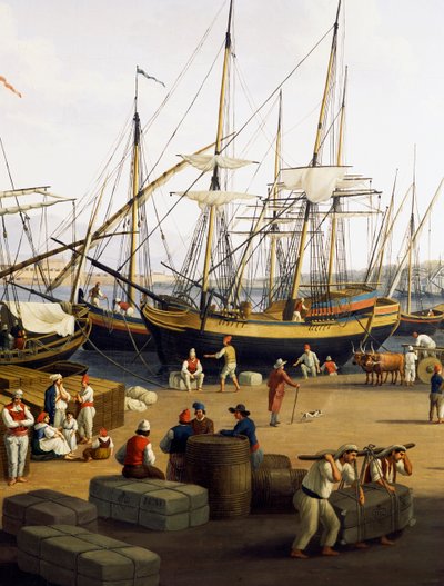 Longshoremen (detail) by Jacob Philippe Hackert
