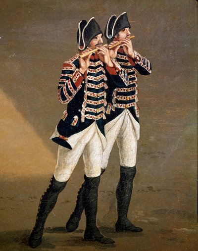Musicians of the Bourbon Orchestra (detail) by Jacob Philippe Hackert